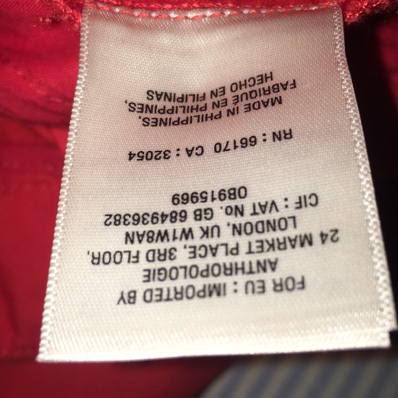 Anthropologie Poplin Wide-Leg Pants Red New - Picture 5 of 6